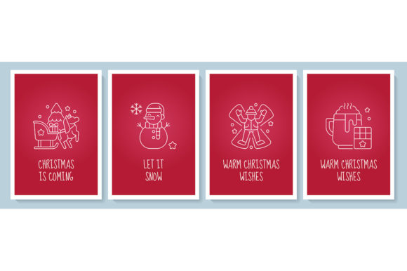 Celebrate Christmas Fest Postcard Set: Holiday Graphics