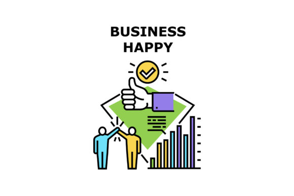 Embracing the Joy of Business with Happy Vector Concept Color